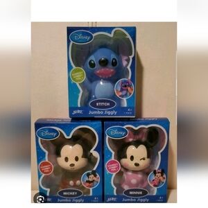 Disney Jumbo Jiggly Stitch, Mickey & Minnie Set